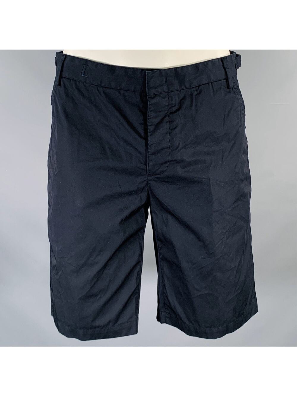 LANVIN Size 34 Navy Cotton Button Fly Shorts